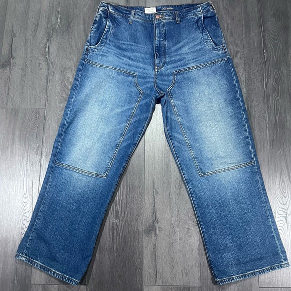 Pilcro Anthropologie Double Knee Super Wide BaggyWomens Jeans Size 32 36x29